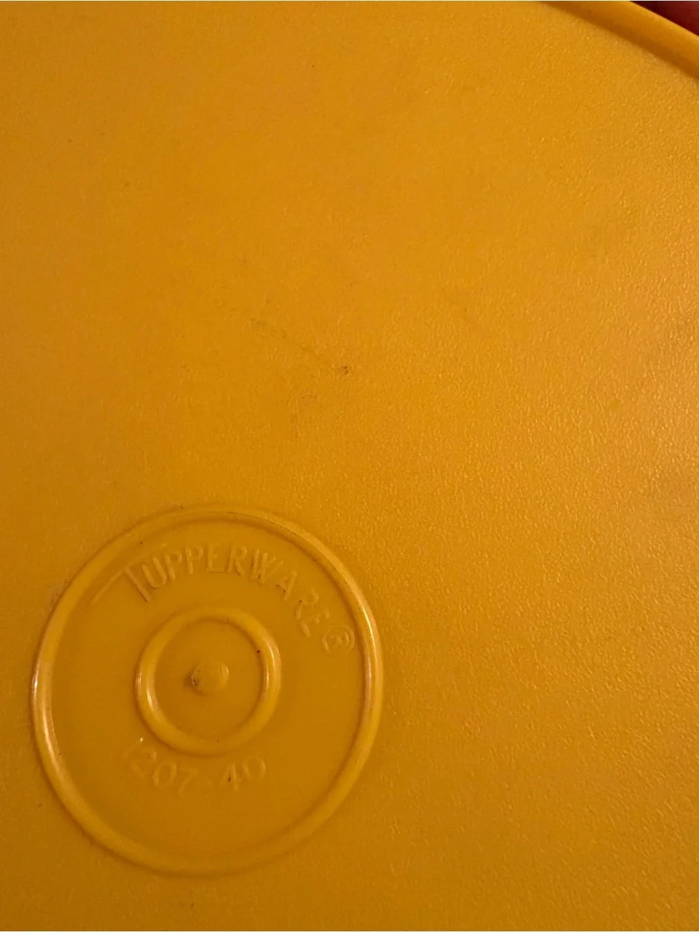 Bright Yellow Tupperware Round Container with Lid